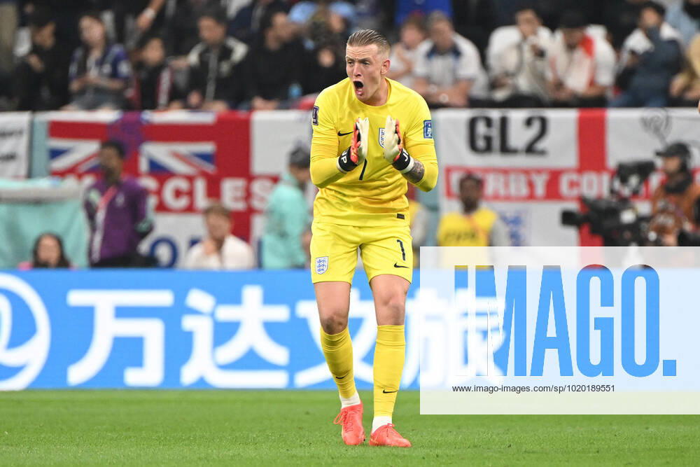 Football, men, 2022 23 season, Qatar World Cup, quarterfinals, England France at Al Bayt Stadium in Al Khor, Jordan Pickford England, 1 gestures , 10 12 2022,