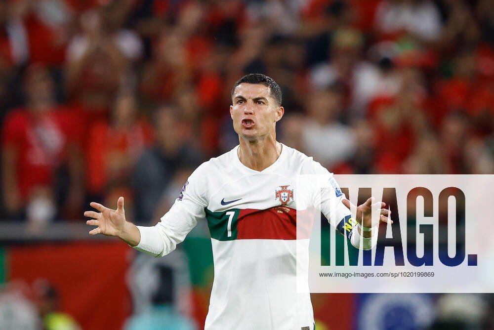 Morocco vs portugal DOHA, CA - 10.12.2022: MOROCCO VS PORTUGAL - CRISTIANO RONALDO of Portugal during the match between Morocco and Portugal, valid for the quarterfinals of the World Cup, held at the Al Thumama Stadium in Doha, Qatar. (Photo: Rodolfo Buhrer La Imagem Fotoarena) x2309090x RodolfoxBuhrer