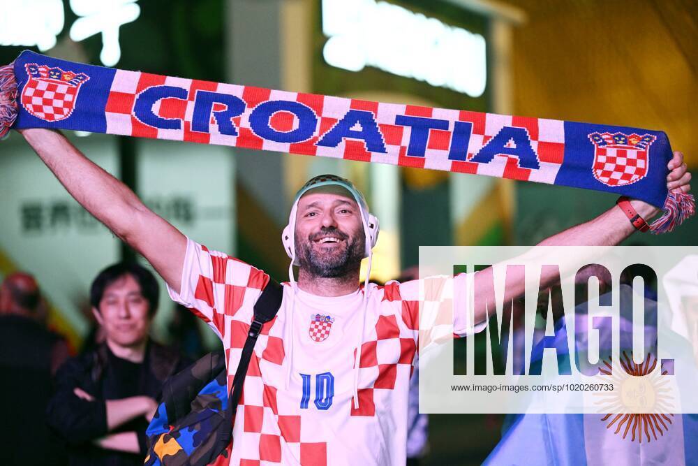 Qatar Soccer World Cup Argentina - Croatia 8338485 13.12.2022 A Croatia s fan poses for a photo before the Qatar 2022 World Cup semi-final match between Argentina and Croatia at the Lusail Iconic Stadium, in Lusail, Qatar. Grigory Sysoev Sputnik Lusail Qatar
