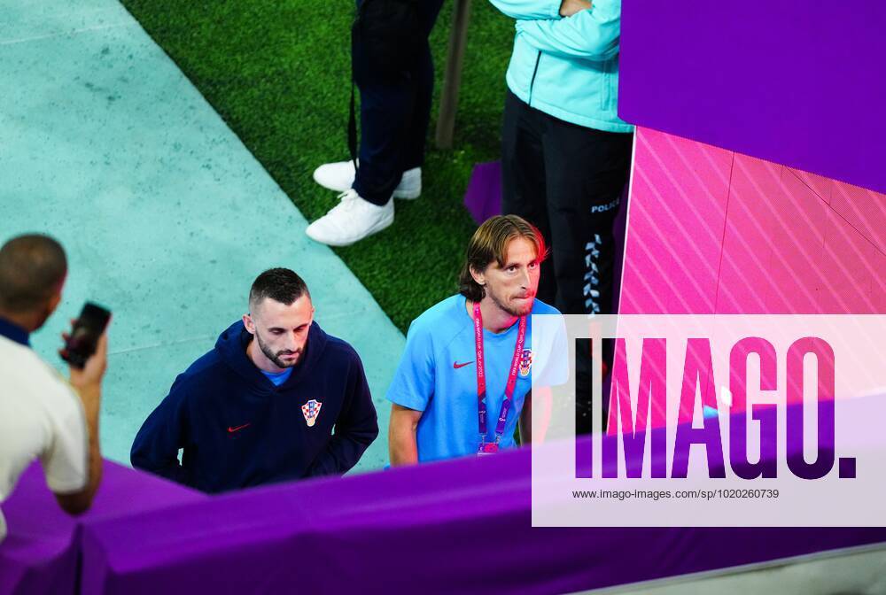 Mandatory Credit: Photo by Javier Garcia Shutterstock (13661834k) Marcelo Brozovic of Croatia and Luka Modric head to the dressing room after a walk around Argentina v Croatia, FIFA World Cup, WM, Weltmeisterschaft, Fussball 2022, Semi Final, Football, Lusail Stadium, Al Daayen, Qatar - 13 Dec 2022 Editorial Use Only Argentina v Croatia, FIFA World Cup 2022, Semi Final, Football, Lusail Stadium, Al Daayen, Qatar - 13 Dec 2022 Editorial Use Only