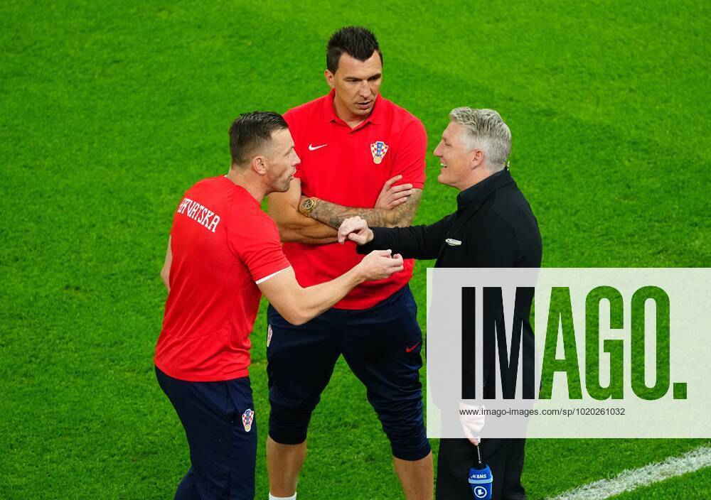 Mandatory Credit: Photo by Javier Garcia Shutterstock (13661834m) Bastian Schweinsteiger talks with Croatian Coaches Ivica Olic and Mario Mandzukic, who all played at Bayern Munich at around the same time. Argentina v Croatia, FIFA World Cup, WM, Weltmeisterschaft, Fussball 2022, Semi Final, Football, Lusail Stadium, Al Daayen, Qatar - 13 Dec 2022 Editorial Use Only Argentina v Croatia, FIFA World Cup 2022, Semi Final, Football, Lusail Stadium, Al Daayen, Qatar - 13 Dec 2022 Editorial Use Only