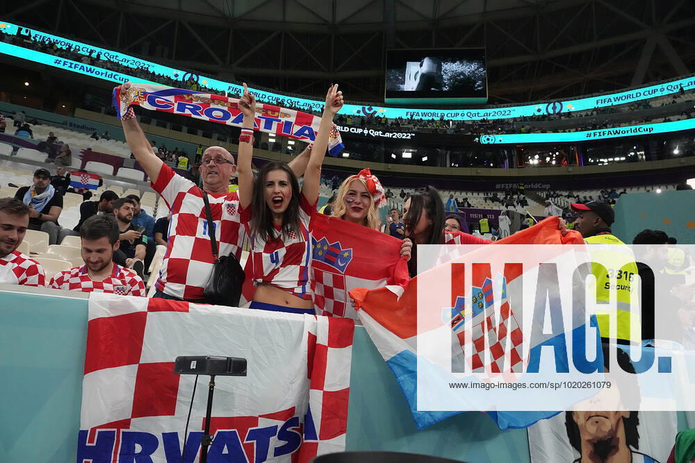 QAT, WM FIFA 2022, semifinal, Argentina vs Croatia 13 12 2022, Lusail Iconic Stadium, Doha, QAT, WM FIFA 2022, semifinal, Argentina vs Croatia, in picture Croatian fans on the stands nordphotoxGmbHx xBratic nph00250