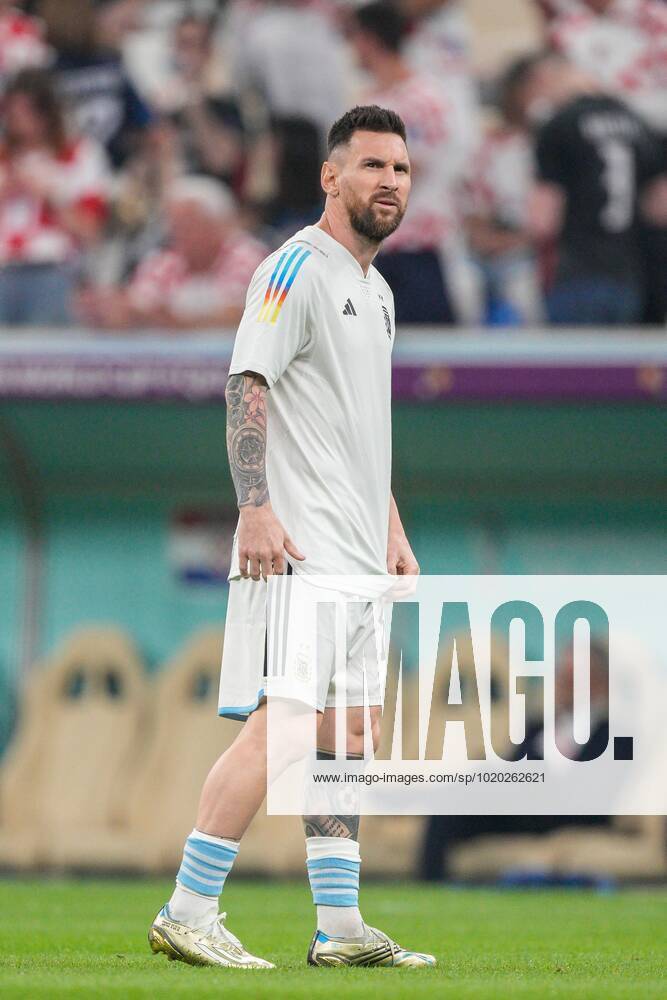 Mandatory Credit: Photo by Dave Shopland Shutterstock (13661835r) Lionel Messi of Argentina warming up before kick off Argentina v Croatia, FIFA World Cup, WM, Weltmeisterschaft, Fussball 2022, Semi Final, Football, Lusail Stadium, Al Daayen, Qatar - 13 Dec 2022 Editorial Use Only Argentina v Croatia, FIFA World Cup 2022, Semi Final, Football, Lusail Stadium, Al Daayen, Qatar - 13 Dec 2022 Editorial Use Only