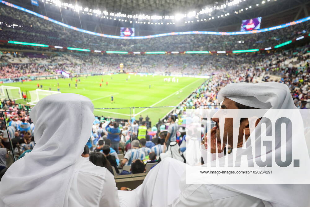 QATAR, LUSAIL - DECEMBER 13, 2022: Fans anticipate a 2022 FIFA World Cup, WM, Weltmeisterschaft, Fussball semifinal football match between Argentina and Croatia at Lusail Iconic Stadium. Sergei Bobylev TASS 56402067