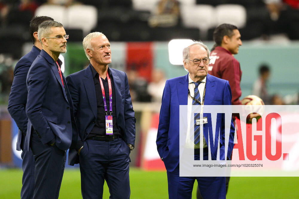 Didier Deschamps entraineur Selectionneur et Noel Le Graet - president FFF FOOTBALL : France vs Maroc - 1 2 finale - coupe du Monde Qatar 2022 - 14 12 2022 JBAutissier Panoramic