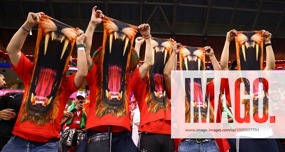 Al Khor, Qatar, 14th December 2022. Morocco fans during the FIFA World Cup, WM, Weltmeisterschaft, Fussball 2022 match at Al Bayt Stadium, Al Khor. Picture credit should read: David Klein Sportimage . SPI-2098-0006