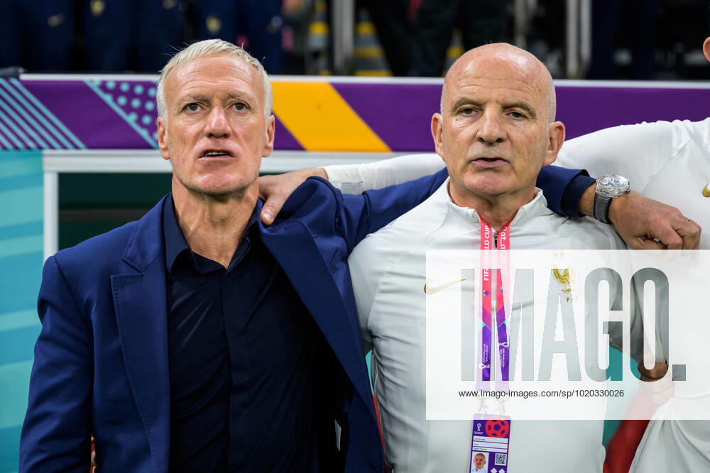 head coach Didier Deschamps of France during the FIFA World Cup 2022 semifinal between France and Morocco on December 14, 2022 in Doha Photo Joel Marklund BILDBYRAN code JM JM0412 bbeng football football soccer fotball vm fotbols vm fotbols vm fotbols vm 2022 fifa world cup 2022 semifinal semi final france france morocco morocco,