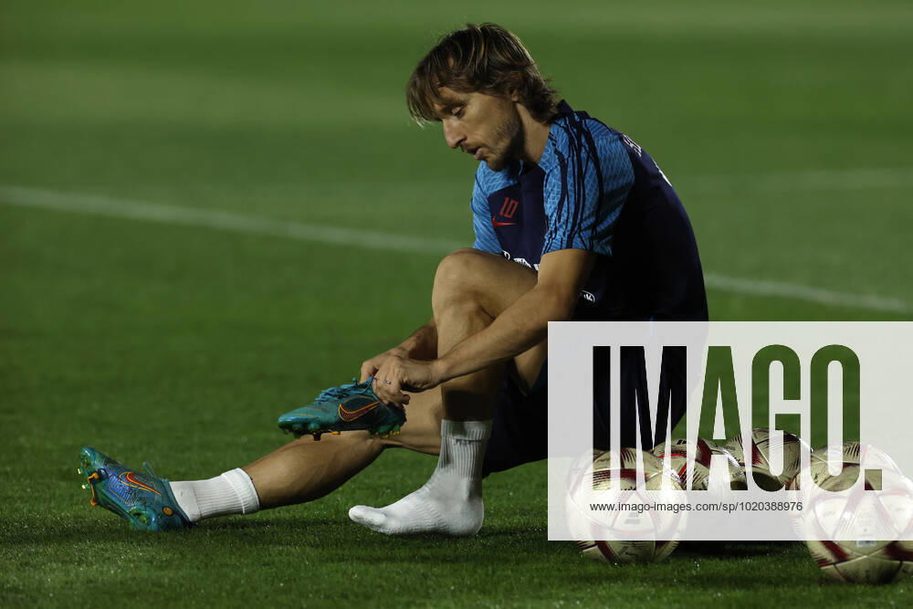 Croatia s player Luca Modric participates in his national team, Nationalteam s training session in Doha, Qatar, 15 December 2022. Croatia is to face Morocco in a FIFA World Cup, WM, Weltmeisterschaft, Fussball Qatar 2022 match for the third and fourth place on 17 December. Croatia s training session !ACHTUNG: NUR REDAKTIONELLE NUTZUNG!