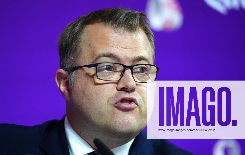 Mandatory Credit: Photo by Javier Garcia Shutterstock (13670212af) FIFA Director of Media Relations Bryan Swanson FIFA press conference, PK, Pressekonferenz FIFA World Cup, WM, Weltmeisterschaft, Fussball 2022, Football, Qatar National Convention Centre, Doha, Qatar - 16 Dec 2022 Editorial Use Only FIFA Press Conference, FIFA World Cup 2022, Football, Qatar National Convention Centre, Doha, Qatar - 16 Dec 2022 Editorial Use Only