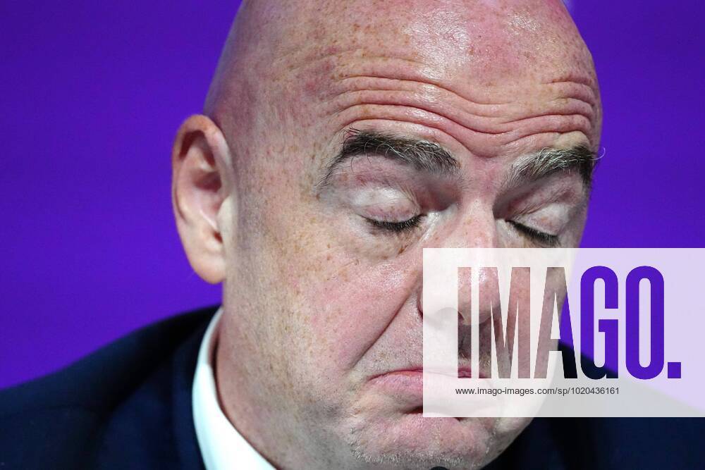 Mandatory Credit: Photo by Javier Garcia Shutterstock (13670212bf) FIFA President Gianni Infantino speaks during the press conference, PK, Pressekonferenz FIFA Press Conference, FIFA World Cup, WM, Weltmeisterschaft, Fussball 2022, Football, Qatar National Convention Centre, Doha, Qatar - 16 Dec 2022 Editorial Use Only FIFA Press Conference, FIFA World Cup 2022, Football, Qatar National Convention Centre, Doha, Qatar - 16 Dec 2022 Editorial Use Only