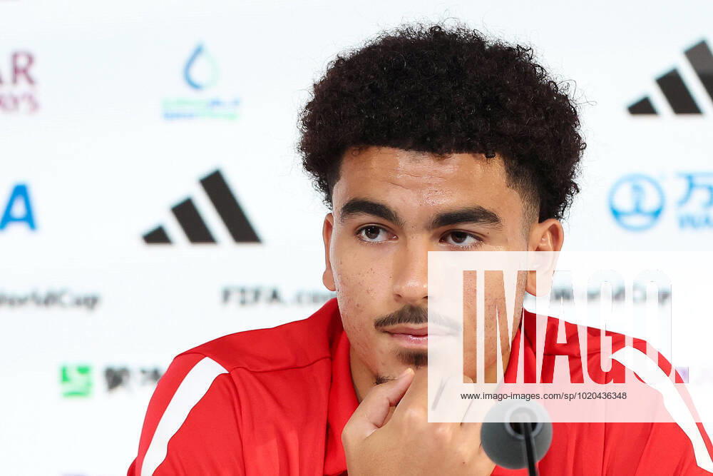 QATAR 2022 - Morocco press conference, PK, Pressekonferenz Player Zakaria Aboukhlal during Media conference of the Moroccan national football team on the eve of the match for third place between Croatia and Morocco at the World Cup in Qatar, at Qatar National Convention Centre, QNCC, Doha, Qatar, on December 16, 2022, GoranxStanzl PIXSELL