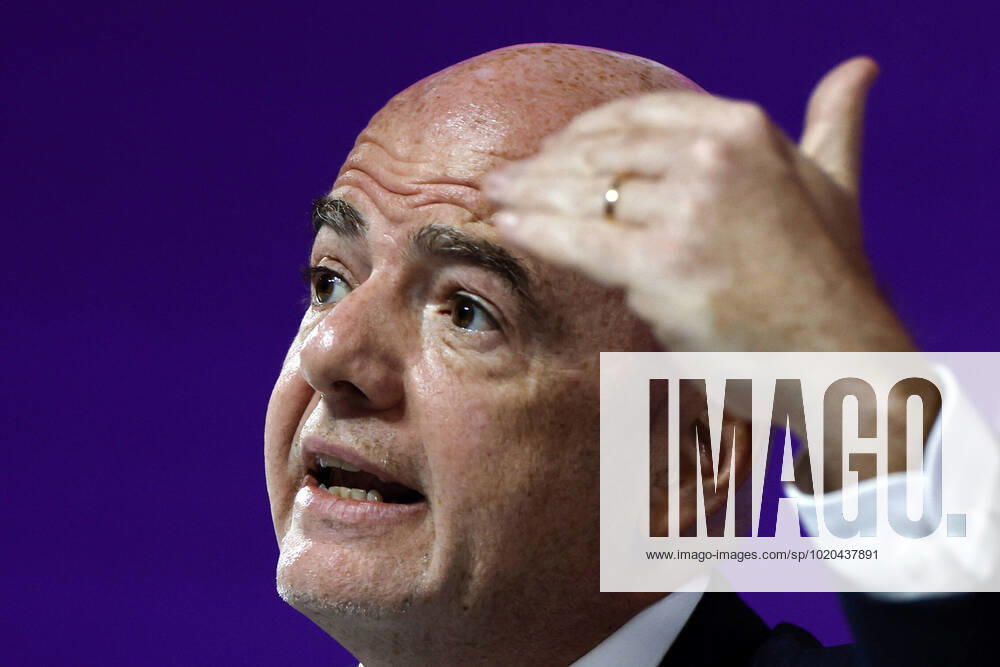 FIFA s President, Swiss Gianni Infantino, addresses a press conference, PK, Pressekonferenz in Doha, Qatar, 16 December 2022. Infantino said that FIFA s World Cup Qatar 2022 has been a great success . The final between Argentina and France is to be played on 18 December, and the match for the third and fourth place between Croatia and Morocco, on 17 December. Gianni Infantino s press conference !ACHTUNG: NUR REDAKTIONELLE NUTZUNG!