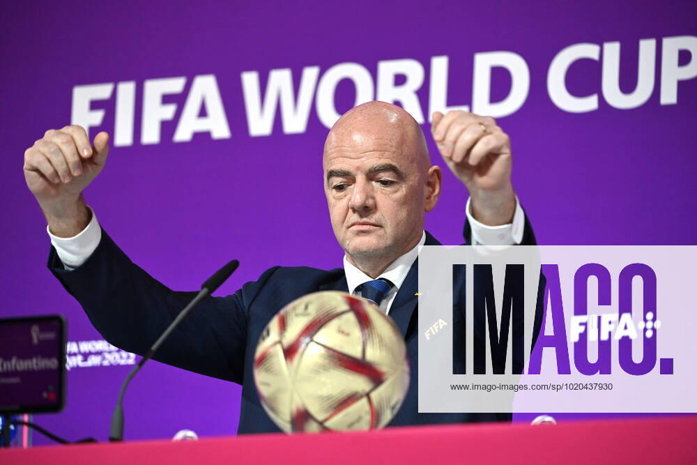 FIFA President Gianni INFANTINO, gesture, single image, cropped single image, portrait, portrait FIFA Press Conference on 16 22 2022 Closing Ceremony, Football World Cup 20122 in Qatar from 20 11 18 12 2022