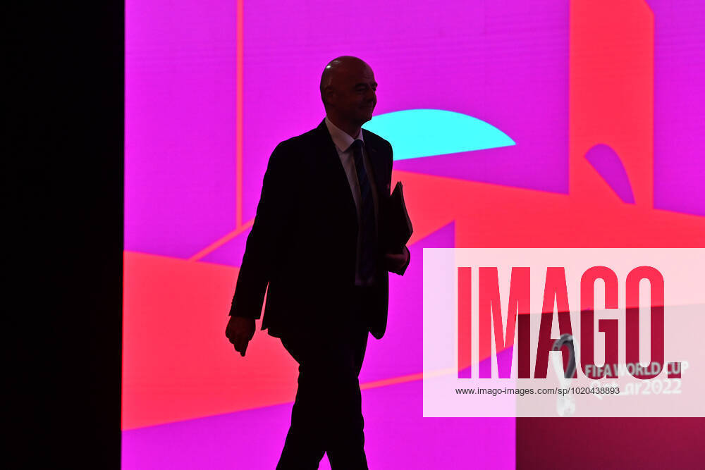 FIFA President Gianni INFANTINO, takes the stage,Silhouette, FIFA Press Conference on 16 22 2022 Closing Press Conference Football World Cup 20122 in Qatar from 20 11 18 12 2022