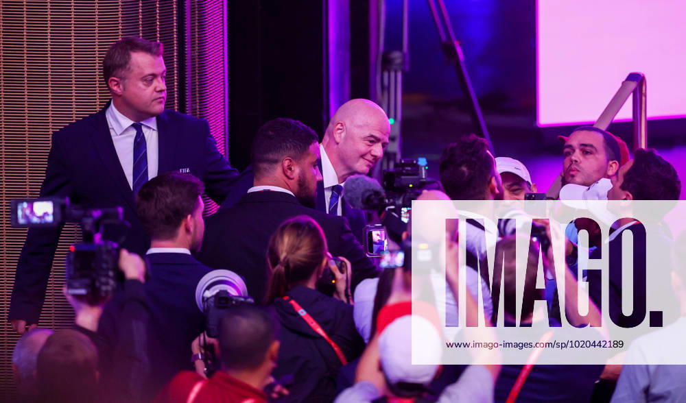 Doha, Qatar, December 16th. FIFA President Gianni Infantino speaks to media during the press conference, PK, Pressekonferenz ahead of the Final matches of FIFA World Cup, WM, Weltmeisterschaft, Fussball Qatar 2022 at the Main Media Center. Picture date: 16th December 2022. Picture credit should read: David Klein Sportimage . SPI-2102-0042