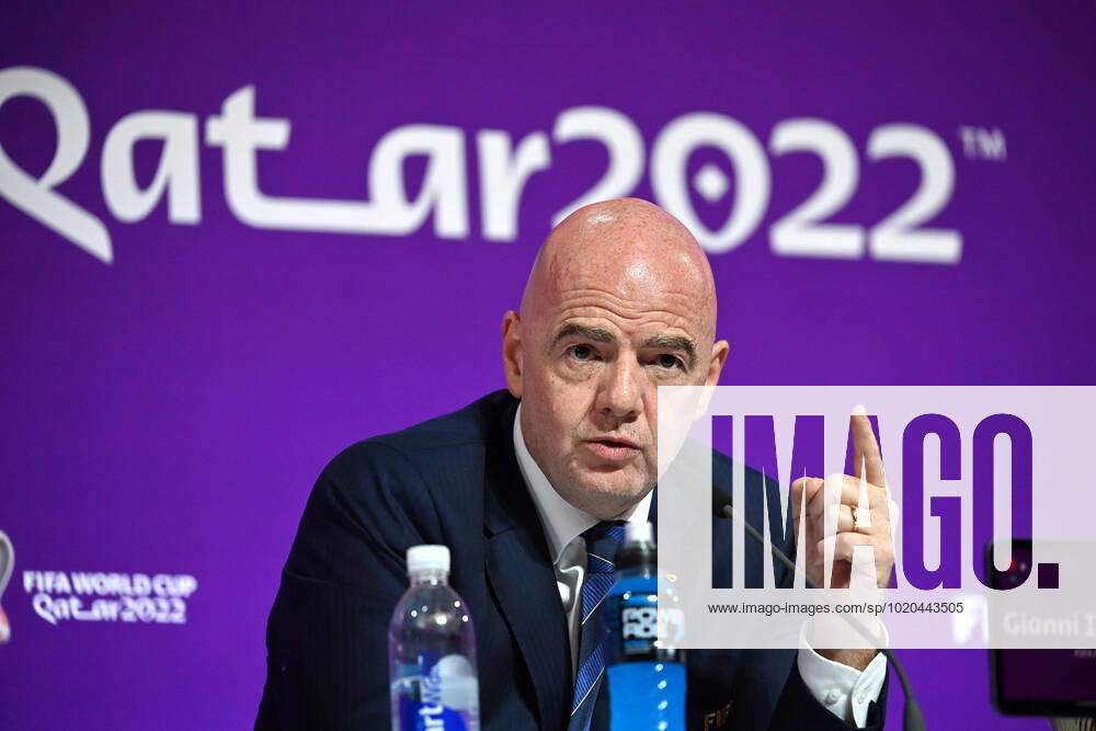 FIFA President Gianni INFANTINO, gesture, single image,cropped single image,portrait,portrait FIFA Press Conference on 16 22 2022 Closing Press Conference Football World Cup 20122 in Qatar from 20 11 18 12 2022