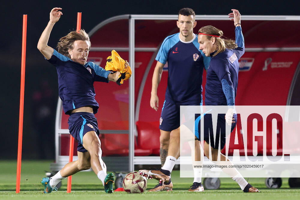 Training of the Croatian national football team Luka Modric and Ivan Perisic during the training of the Croatian national football team at Al Esal 3 camp the day before the match against Morocco in Doha, Qatar on December 16, 2022. GoranxStanzl PIXSELL