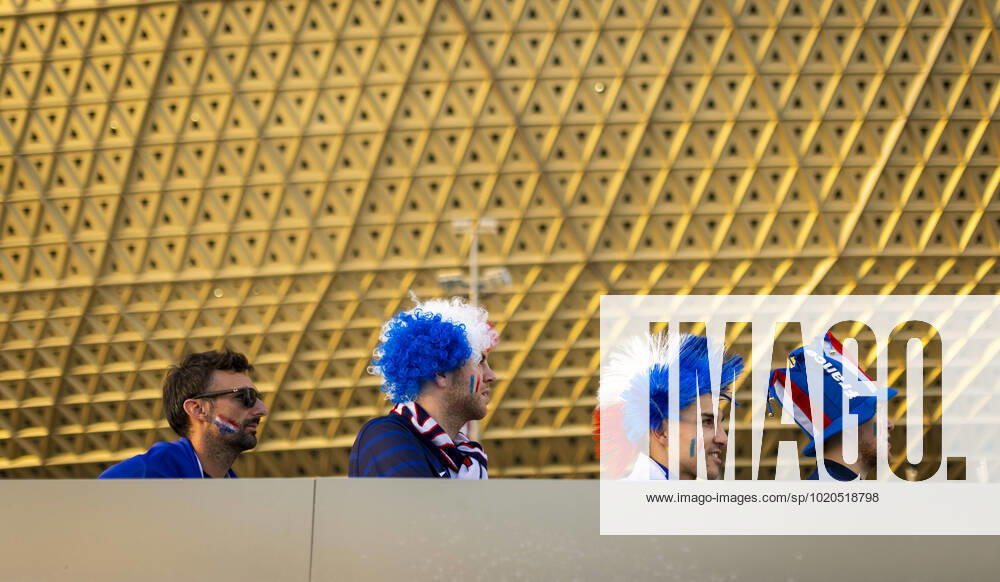 Doha, Qatar 18th Dec, 2022 Fans of France in front of the Lusail Stadium Argentina France Final Match Argentina France World Cup 2022 in Qatar 18 12 2022