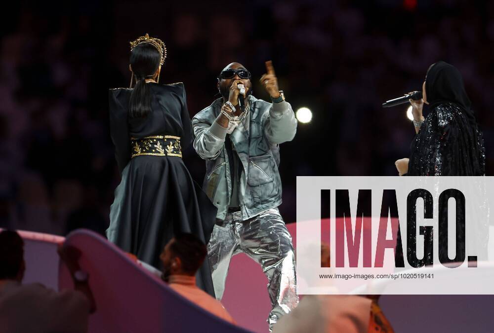 Mandatory Credit: Photo by Kieran McManus Shutterstock (13670809ai) Davido performing during the closing ceremony Argentina v France, FIFA World Cup, WM, Weltmeisterschaft, Fussball 2022, Final, Football, Lusail Stadium, Al Daayen, Qatar - 18 Dec 2022 Editorial Use Only Argentina v France, FIFA World Cup 2022, Final, Football, Lusail Stadium, Al Daayen, Qatar - 18 Dec 2022 Editorial Use Only