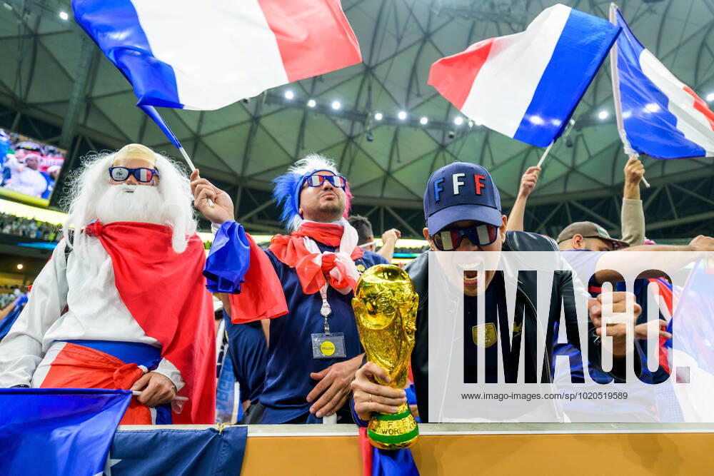 Fans of France ahead of the FIFA World Cup 2022 final between Argentina and France on December 18, 2022 in Doha Photo Joel Marklund PHOTO AGENCY code JM JM0415 bbeng football football soccer fotball world cup football world cup football world cup 2022 fifa world cup 2022 final argentina france france audience,