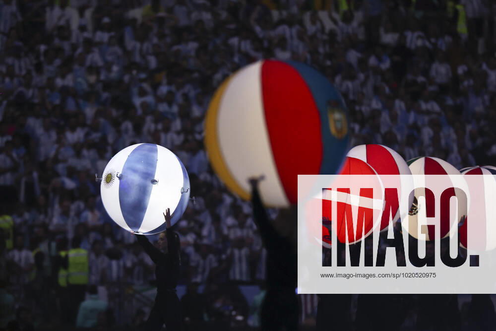 (221218) -- LUSAIER, Dec. 18, 2022 -- Artists perform during the closing ceremony prior to the Final between Argentina and France at the 2022 FIFA World Cup, WM, Weltmeisterschaft, Fussball at Lusail Stadium in Lusail, Qatar, Dec. 18, 2022. ) (SP)QATAR-LUSAIL-2022 WORLD CUP-FINAL-ARG VS FRA LixMing