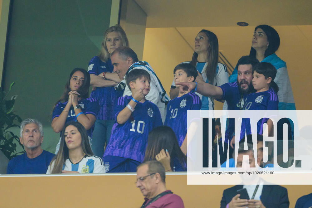 Lionel Messis family on the stands during the FIFA World Cup 2022 final between Argentina and France on December 18, 2022 in Doha Photo Joel Marklund BILDBYRAN code JM JM0415 bbeng football football soccer fotball vm fotbols vm fotbols vm fotbols vm 2022 fifa world cup 2022 final argentina france france audience,