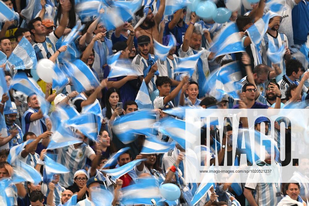 Qatar Soccer World Cup Argentina - France 8342155 18.12.2022 Argentina s fans are seen on the stands before the Qatar 2022 World Cup final match between Argentina and France at the Lusail Iconic Stadium, in Lusail, Qatar. Grigory Sysoev Sputnik Lusail Qatar