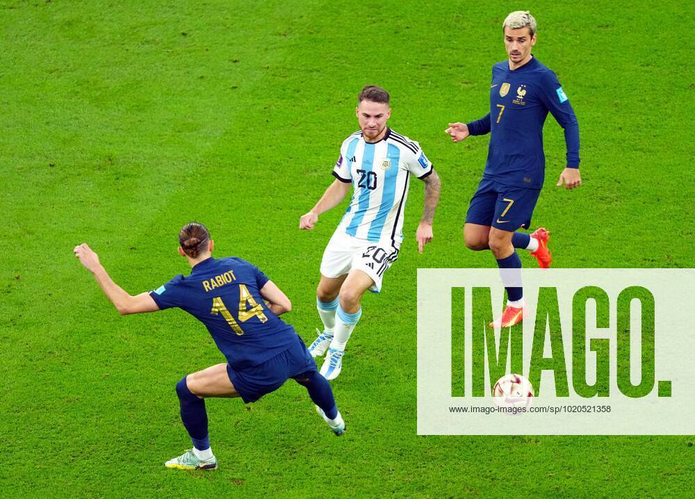Mandatory Credit: Photo by Javier Garcia Shutterstock (13670815ba) Adrien Rabiot of France and Alexis MacAllister of Argentina Argentina v France, FIFA World Cup, WM, Weltmeisterschaft, Fussball 2022, Final, Football, Lusail Stadium, Al Daayen, Qatar - 18 Dec 2022 Editorial Use Only Argentina v France, FIFA World Cup 2022, Final, Football, Lusail Stadium, Al Daayen, Qatar - 18 Dec 2022 Editorial Use Only