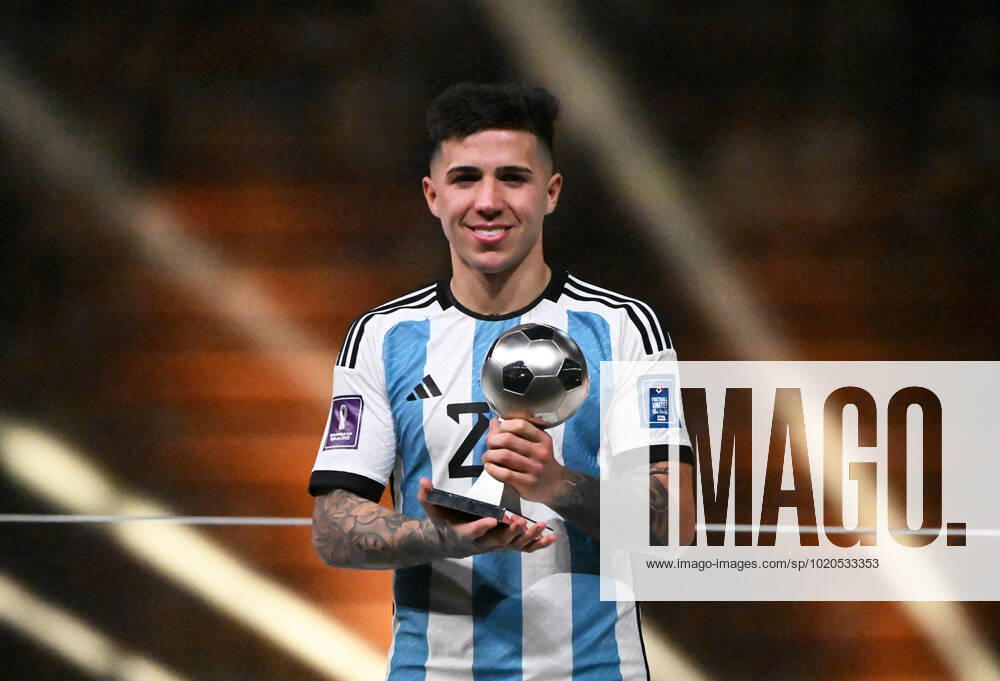 Football, men, 2022 23 season, World Cup in Qatar, final, Argentina France at Lusail Iconic Stadium in Lusail, Enzo Fernandez Argentina , best young player, 18 12 2022,