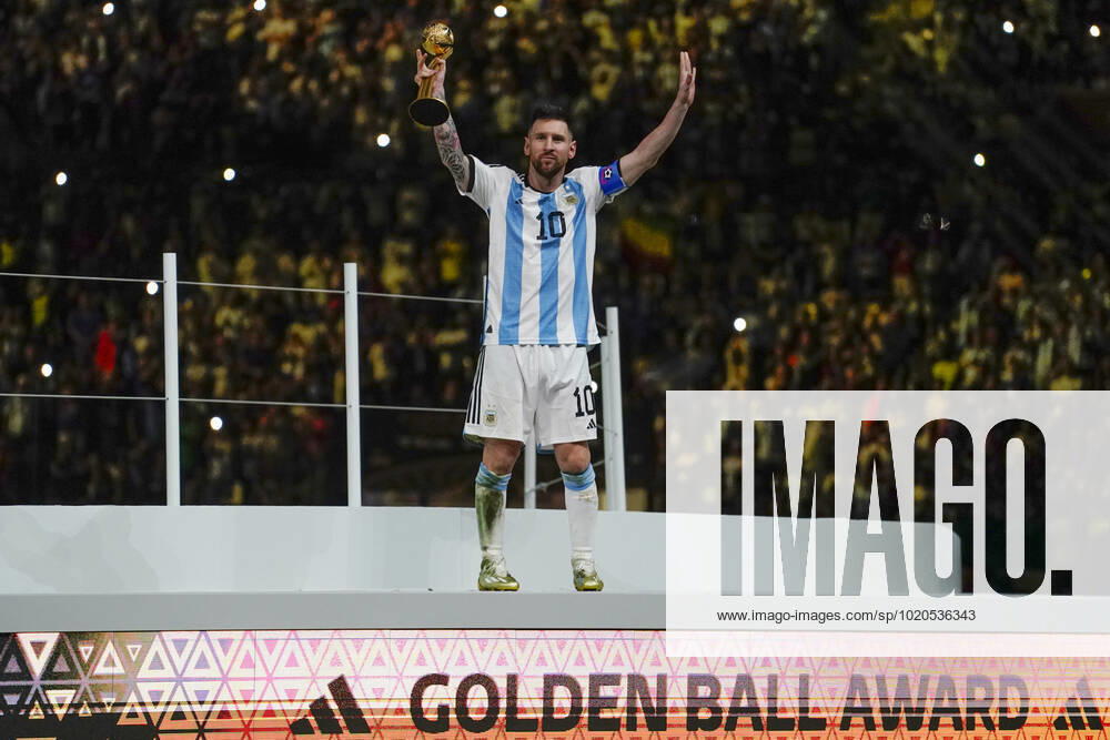 QAT: Argentina v France. FIFA World Cup, WM, Weltmeisterschaft, Fussball Qatar 2022. Final Lionel Messi of Argentina during the FIFA World Cup Qatar 2022 match, Final, between Argentina and France played at Lusail Stadium on Dec 18, 2022 in Lusail, Qatar.