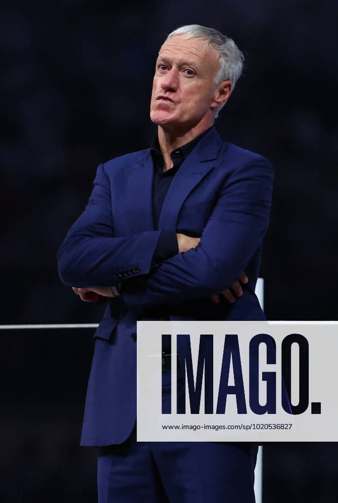 Doha, Qatar, 18th December 2022. Didier Deschamps coach of France dejected collects his losers medal during the FIFA World Cup, WM, Weltmeisterschaft, Fussball 2022 match at Lusail Stadium, Doha. Picture credit should read: David Klein Sportimage . SPI-2101-0231
