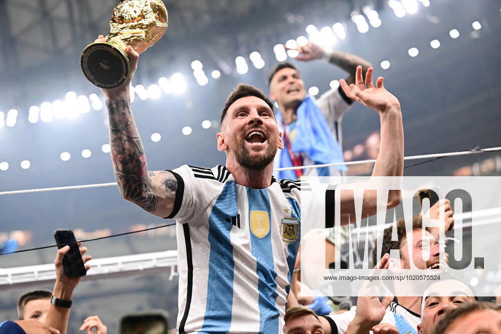 FOOTBALL World Cup 2022 Final Argentina France 18 12 2022 Lionel Messi Argentina with the World Cup trophy