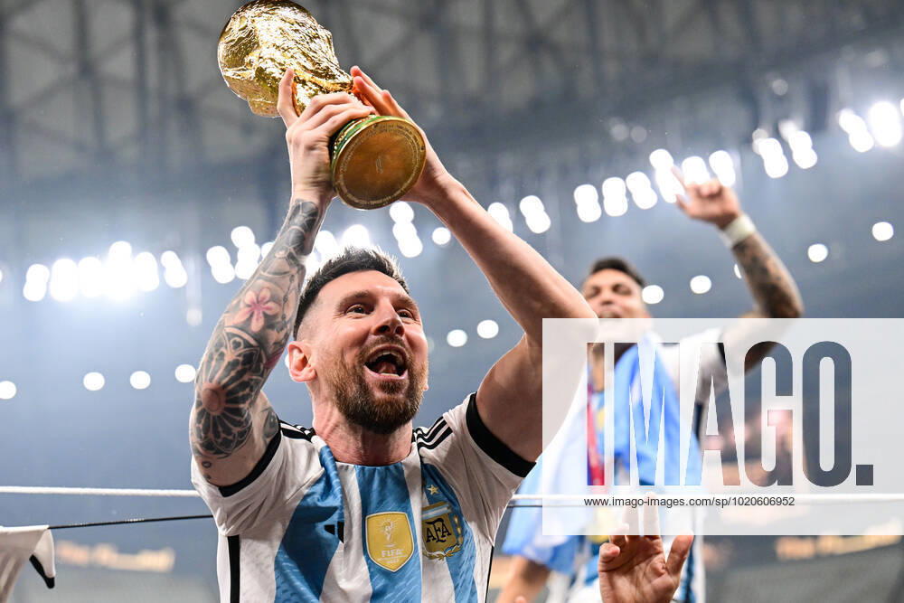 FOOTBALL World Cup 2022 Final Argentina France 18 12 2022 Lionel Messi Argentina with the World Cup trophy