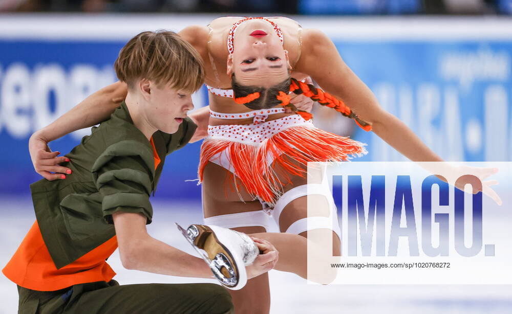 KW51 RUSSIA, KRASNOYARSK - DECEMBER 23, 2022: Ice dancers Timofei Subbotin and Yana Matveishina perform their free dance during the 2023 Russian Figure skating, Eiskunstlauf Championships at Platinum Arena. Kirill Kukhmar TASS 56550475