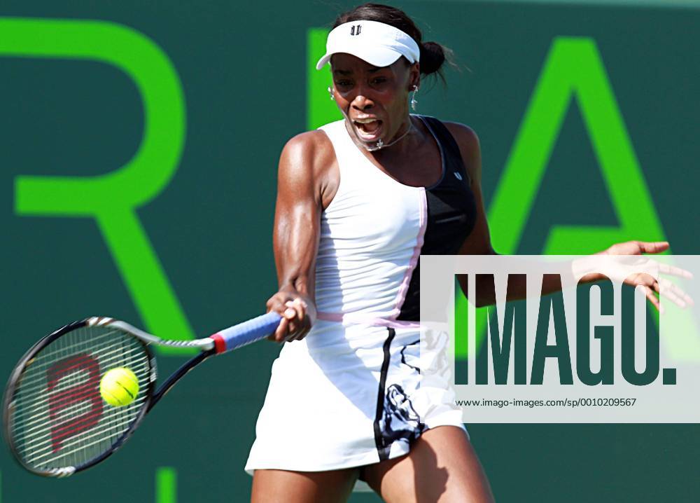 Key Biscayne, FL, USA - Venus Williams of the United States hits a forehand return during the Sony Ericsson Open tennis tournament in Key Biscayne, Florida, Wednesday, March 21, 2012. 2012 Sony Ericcson Open - ZUMAm67