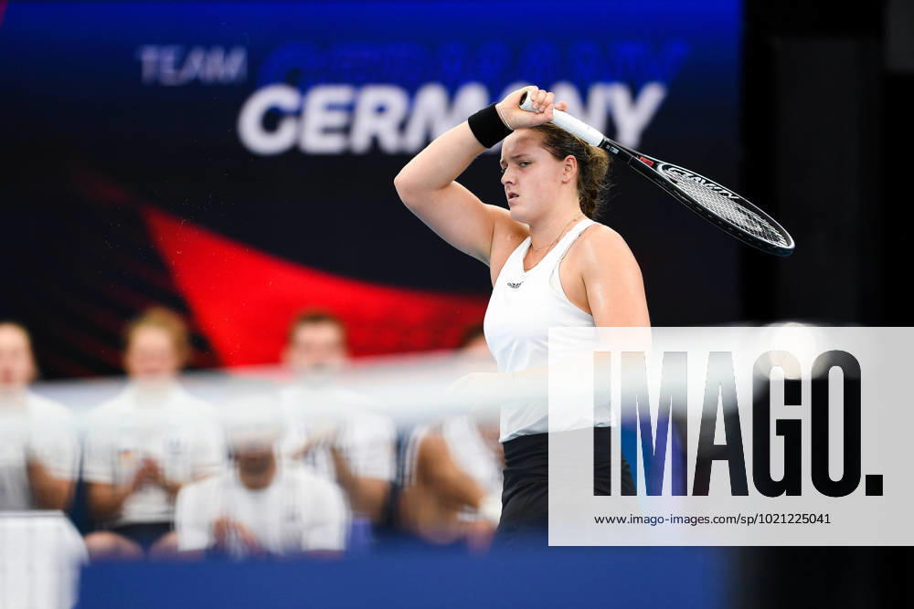 KW52 TENNIS UNITED CUP GERMANY CZECH, Jule Niemeier of Germany in action in her match against Marie Bouzkova of the Czech Republic during the 2023 United Cup tennis match between Germany and Czech Republic at Ken Rosewall Arena in Sydney, Saturday, December 31, 2022. ( NO ARCHIVING, , NO USE IN BOOKS WITHOUT CONSENT SYDNEY NEW SOUTH WALES AUSTRALIA