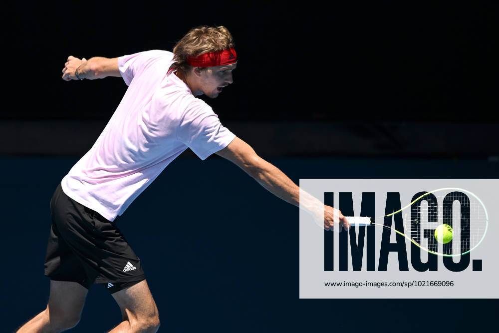 TENNIS AUSTRALIAN OPEN PRACTICE, Alexander Zverev of Germany in action during an Australian Open practice session at Melbourne Park in Melbourne, Friday, January 6, 2023. ( NO ARCHIVING, , NO USE IN BOOKS WITHOUT CONSENT MELBOURNE VIC AUSTRALIA