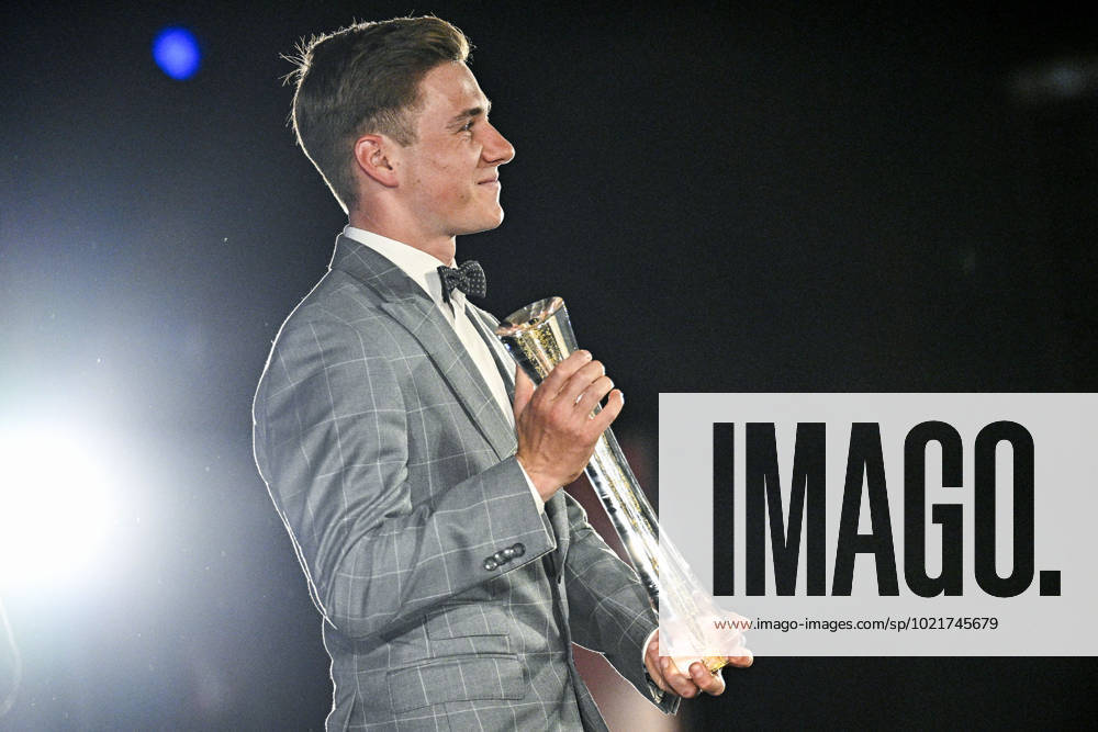 Belgian road cyclist Remco Evenepoel wins Sportman van het jaar Sportif de l annee award during the Sportgala award show, to announce the women and men of the year 2022, Friday 06 January 2023 in Antwerp. JASPERxJACOBS x57921082x