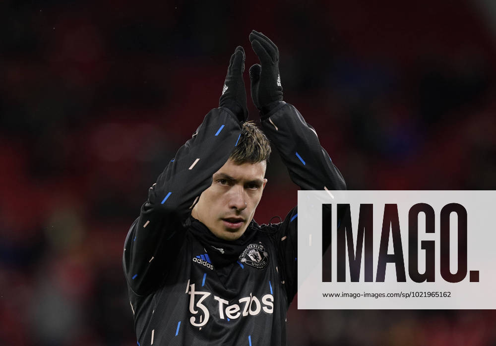 Manchester, England, 10th January 2023. Lisandro Martinez of Manchester United, ManU applauds the fans during the Carabao Cup match at Old Trafford, Manchester. Picture credit should read: Andrew Yates Sportimage. . SPI-2154-0010
