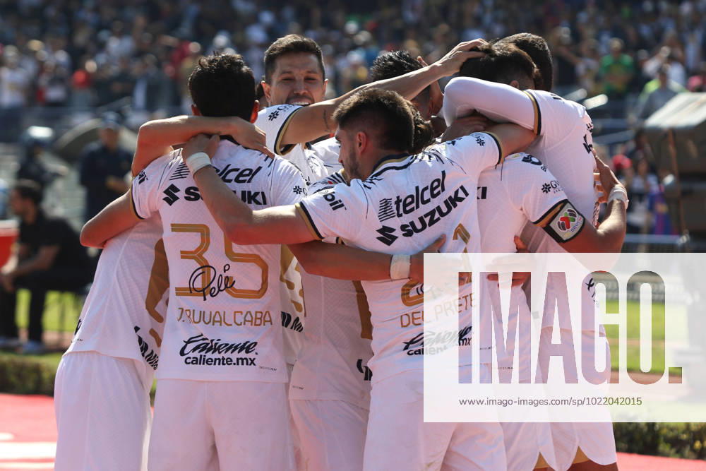 Juarez at Pumas Closing Tournament 2023 Of Mexican Football League January 8, 2023, Mexico City, Mexico: Pumas celebrate goal during the Pumas vs Juarez match of the closing tournament 2023 of the League MX at the University Olympic Stadium. on January 8, 2023 in Mexico City, Mexico. (Photo by Ismael Rosas Eyepix Group)