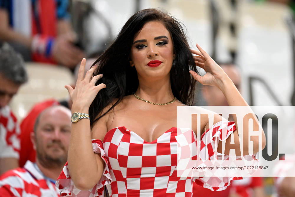Lusail, Lusail Iconic Stadium, 13 12 22, QAT, Men, FIFA WORLD CUP 2022, Semifinals, Argentina Croatia picture Miss Croatia Ivana Knoll For journalistic use only Only for editorial use According to FIFA regulations, it is prohibited to exploit or have exploited photographs taken in the stadium and or from the game in the form of sequence images and or video-like photo series FIFA regulations prohibit any use of photographs as image sequences and or quasi video Qatar
