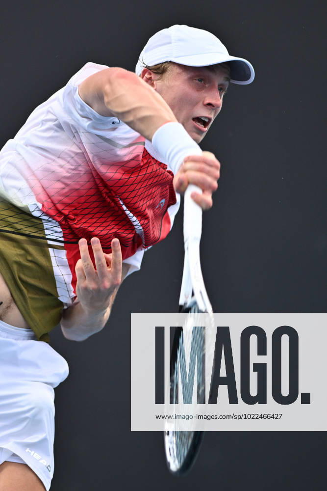 TENNIS AUSTRALIAN OPEN, Emil Ruusuvuori of Finland serves during his 1st round singles match against Max Purcell of Australia during 2023 Australian Open tennis tournament at Melbourne Park in Melbourne, Tuesday, January 17, 2023. ( NO ARCHIVING, , NO USE IN BOOKS WITHOUT CONSENT MELBOURNE VICTORIA AUSTRALIA