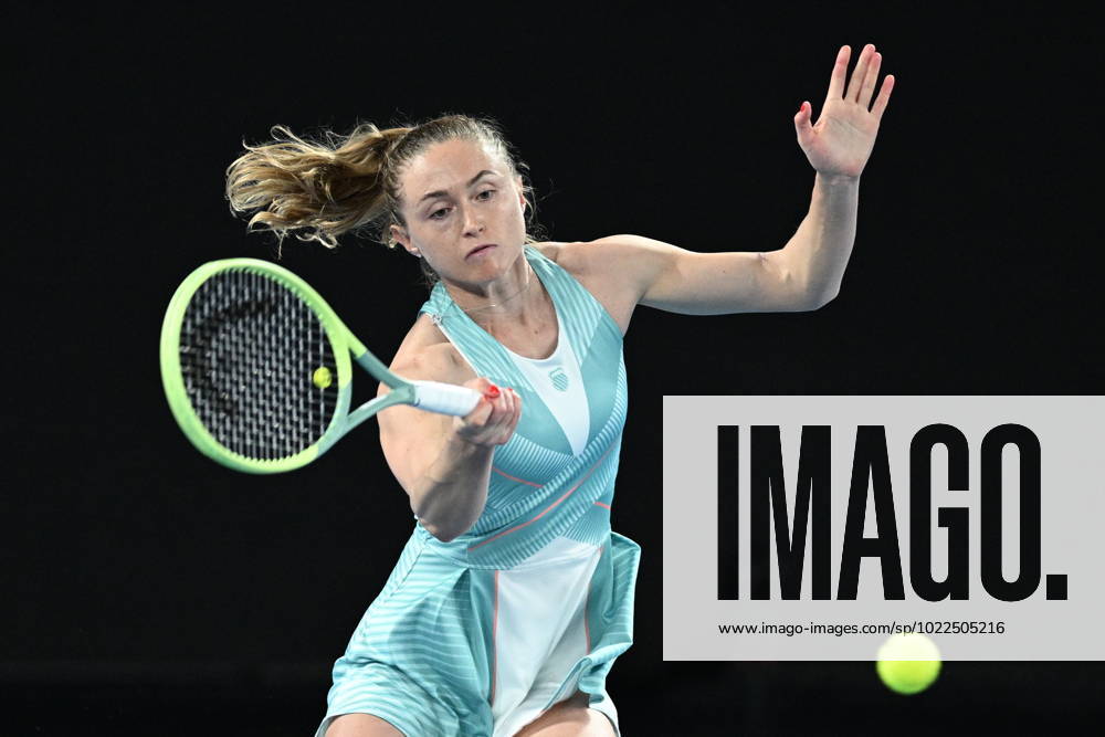 TENNIS AUSTRALIAN OPEN, Aliaksandra Sasnovich in action against Jessica Pegula of the USA during the 2023 Australian Open tennis tournament at Melbourne Park in Melbourne, Wednesday, January 18, 2023. ( NO ARCHIVING, , NO USE IN BOOKS WITHOUT CONSENT MELBOURNE VICTORIA AUSTRALIA