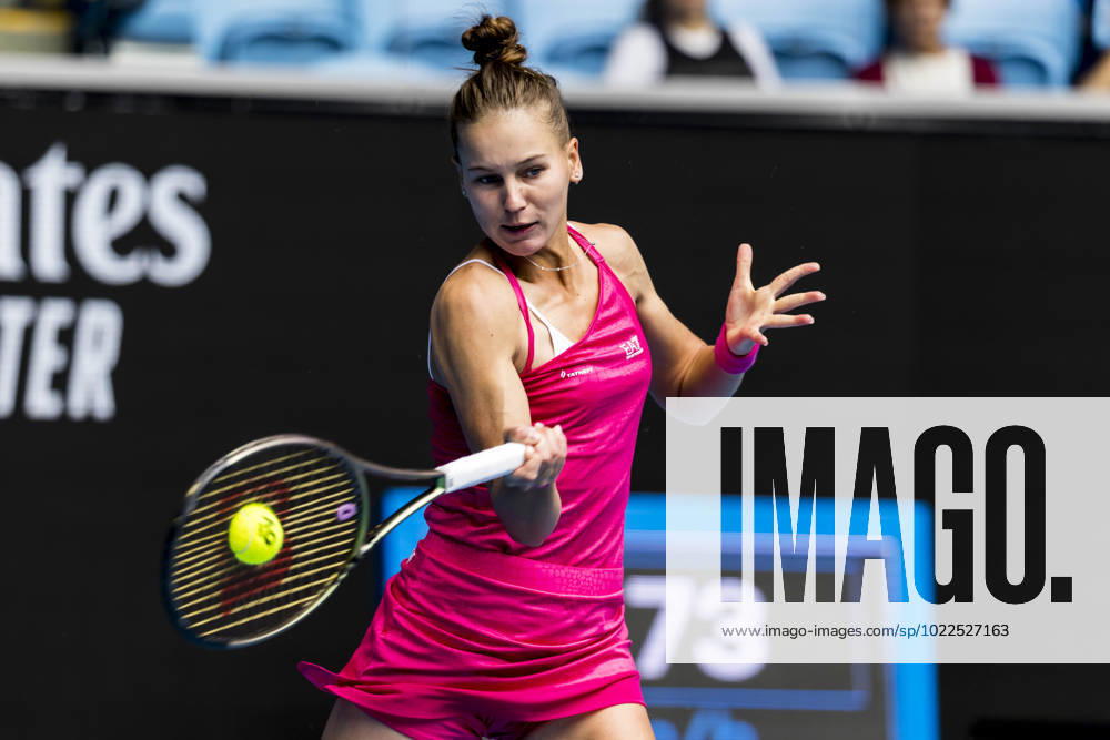 MELBOURNE, VIC - JANUARY 19: Veronika Kudermetova of Russia in action during Round 2 of the 2023 Australian Open on January 19 2023, at Melbourne Park in Melbourne, Australia. (Photo by Jason Heidrich Icon Sportswire) TENNIS: JAN 19 Australian Open Icon220119053