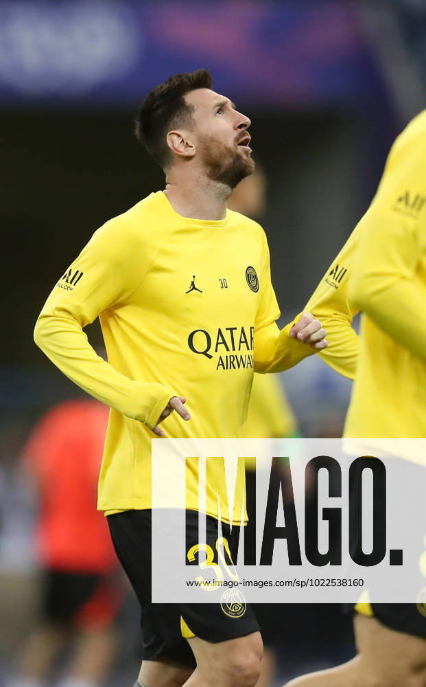 Riyadh All-Star XI vs Paris Saint-Germain FC Lionel Messi of Argentina warms up prior Riyadh All-Star XI vs Paris Saint-Germain FC at King Fahd Stadium on January 19, 2023 in Riyadh, Saudi Arabia. Riyadh King Fahd Stadium Saudi Arabia