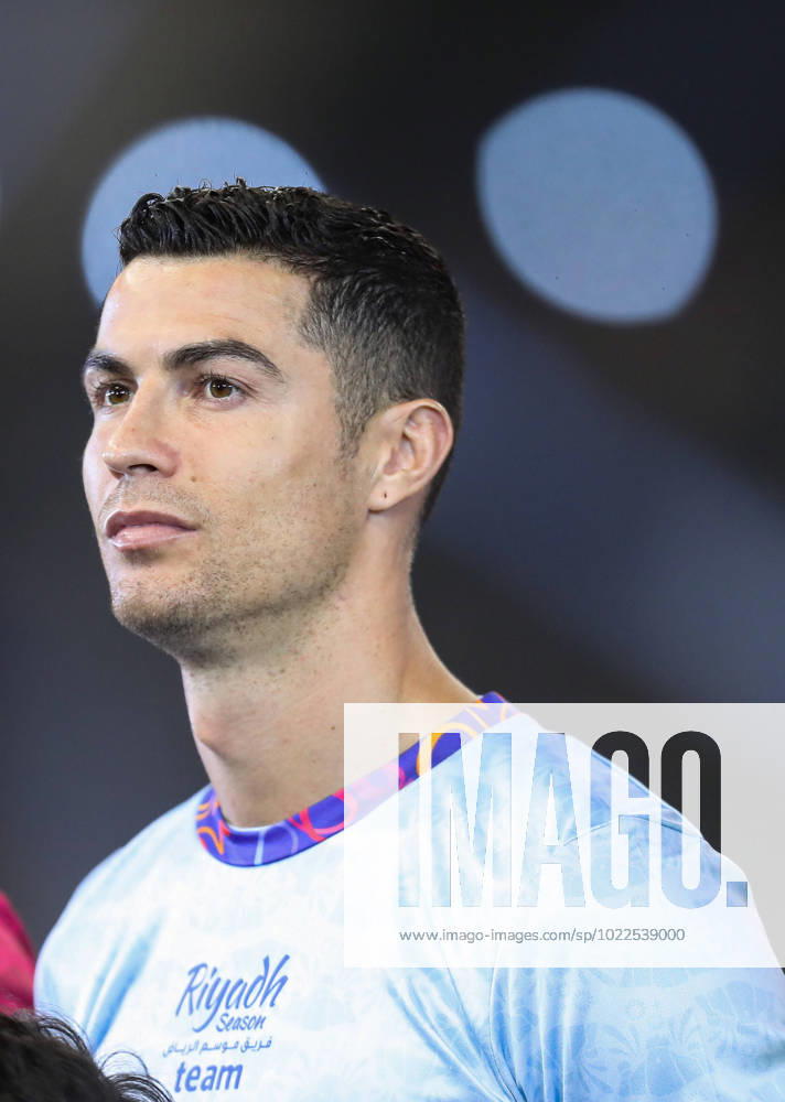 Riyadh All-Star XI vs Paris Saint-Germain FC Cristiano Ronaldo smiles prior the Riyadh All-Star XI vs Paris Saint-Germain FC at King Fahd Stadium on January 19, 2023 in Riyadh, Saudi Arabia. Riyadh King Fahd Stadium Saudi Arabia