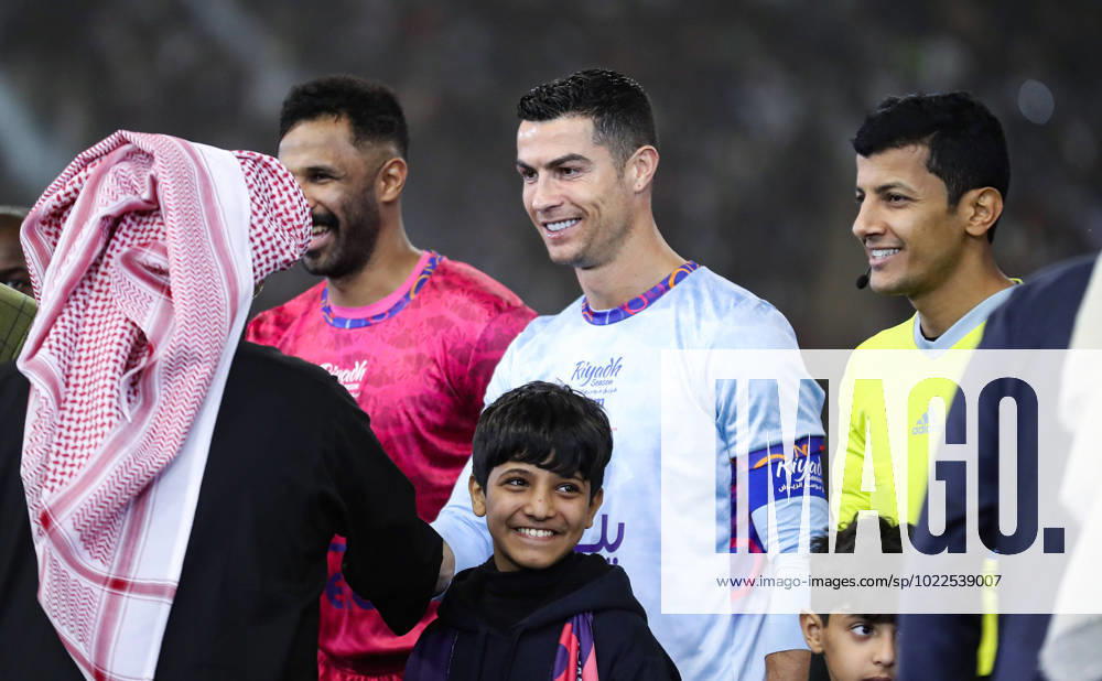 Riyadh All-Star XI vs Paris Saint-Germain FC Cristiano Ronaldo shakes hands on prior the Riyadh All-Star XI vs Paris Saint-Germain FC at King Fahd Stadium on January 19, 2023 in Riyadh, Saudi Arabia. Riyadh King Fahd Stadium Saudi Arabia