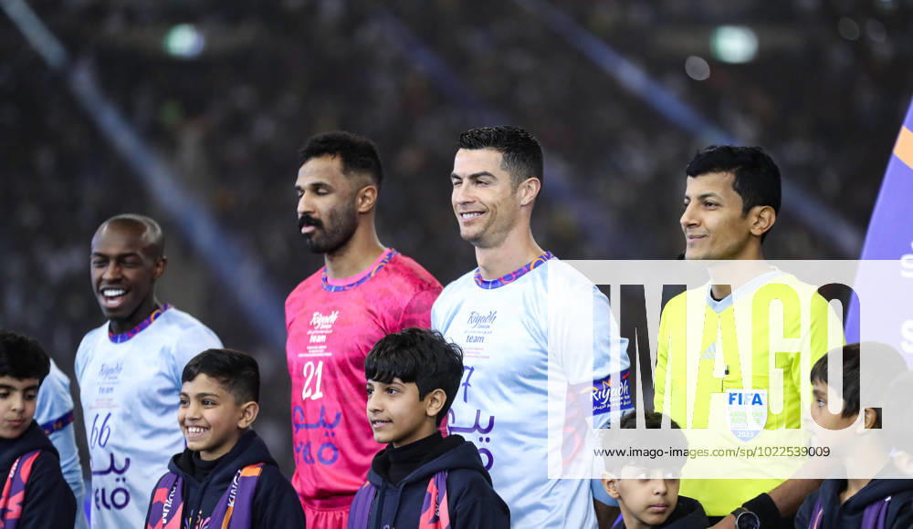 Riyadh All-Star XI vs Paris Saint-Germain FC Cristiano Ronaldo smiles prior the Riyadh All-Star XI vs Paris Saint-Germain FC at King Fahd Stadium on January 19, 2023 in Riyadh, Saudi Arabia. Riyadh King Fahd Stadium Saudi Arabia