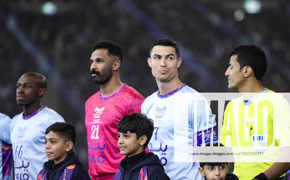 Riyadh All-Star XI vs Paris Saint-Germain FC Cristiano Ronaldo smiles prior the Riyadh All-Star XI vs Paris Saint-Germain FC at King Fahd Stadium on January 19, 2023 in Riyadh, Saudi Arabia. Riyadh King Fahd Stadium Saudi Arabia