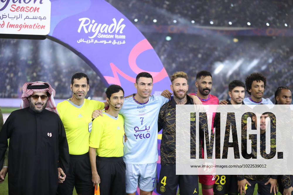 Riyadh All-Star XI vs Paris Saint-Germain FC Cristiano Ronaldo poses for photograph prior the Riyadh All-Star XI vs Paris Saint-Germain FC at King Fahd Stadium on January 19, 2023 in Riyadh, Saudi Arabia. Riyadh King Fahd Stadium Saudi Arabia
